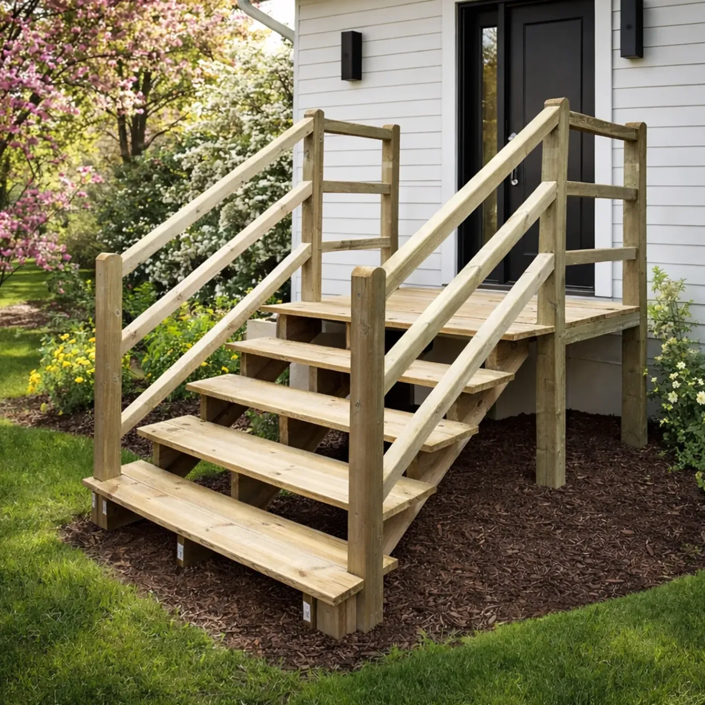 Vinuovo Milano Buitentrap 3 Gesloten Treden - Bordes L116 X B120 Cm - Leuning L+r