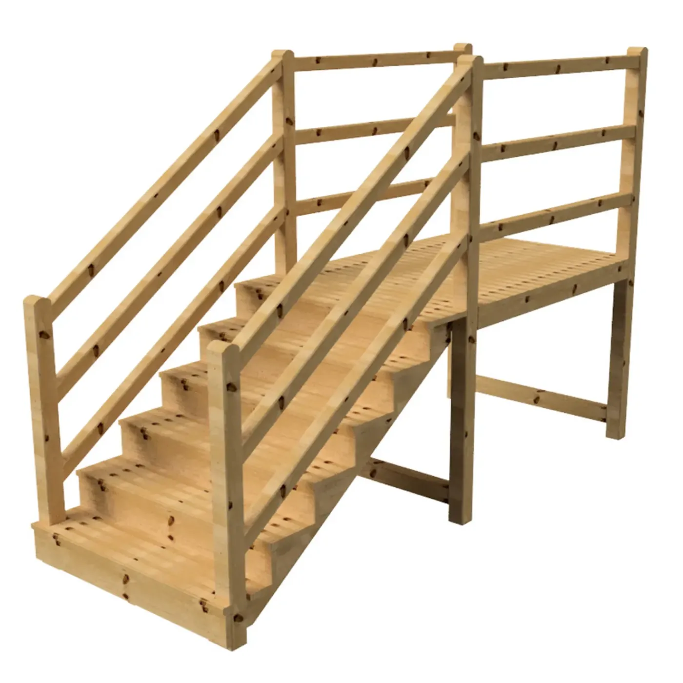 Vinuovo Milano Buitentrap 6 Gesloten Treden - Bordes L189 X B120 Cm - Leuning L+r