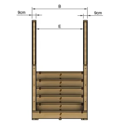 Vinuovo Milano Buitentrap 6 Gesloten Treden - Bordes L189 X B120 Cm - Leuning L+r