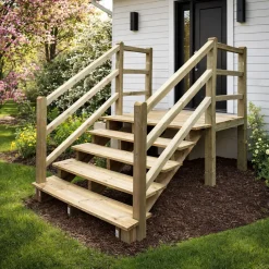 Vinuovo Milano Buitentrap 6 Gesloten Treden - Bordes L189 X B120 Cm - Leuning L+r