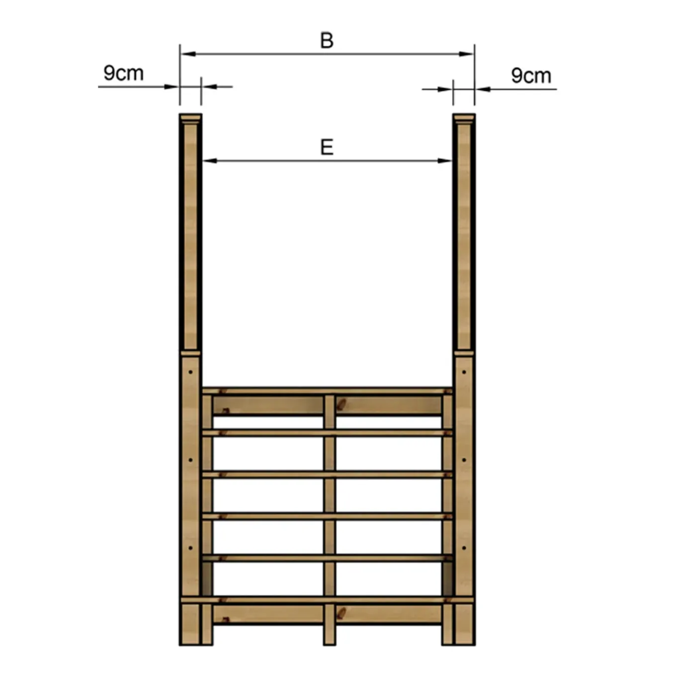 Vinuovo Milano Buitentrap 6 Treden - Bordes L189 X B120 Cm - Leuning L+r