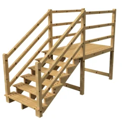 Vinuovo Milano Buitentrap 6 Treden - Bordes L189 X B120 Cm - Leuning L+r