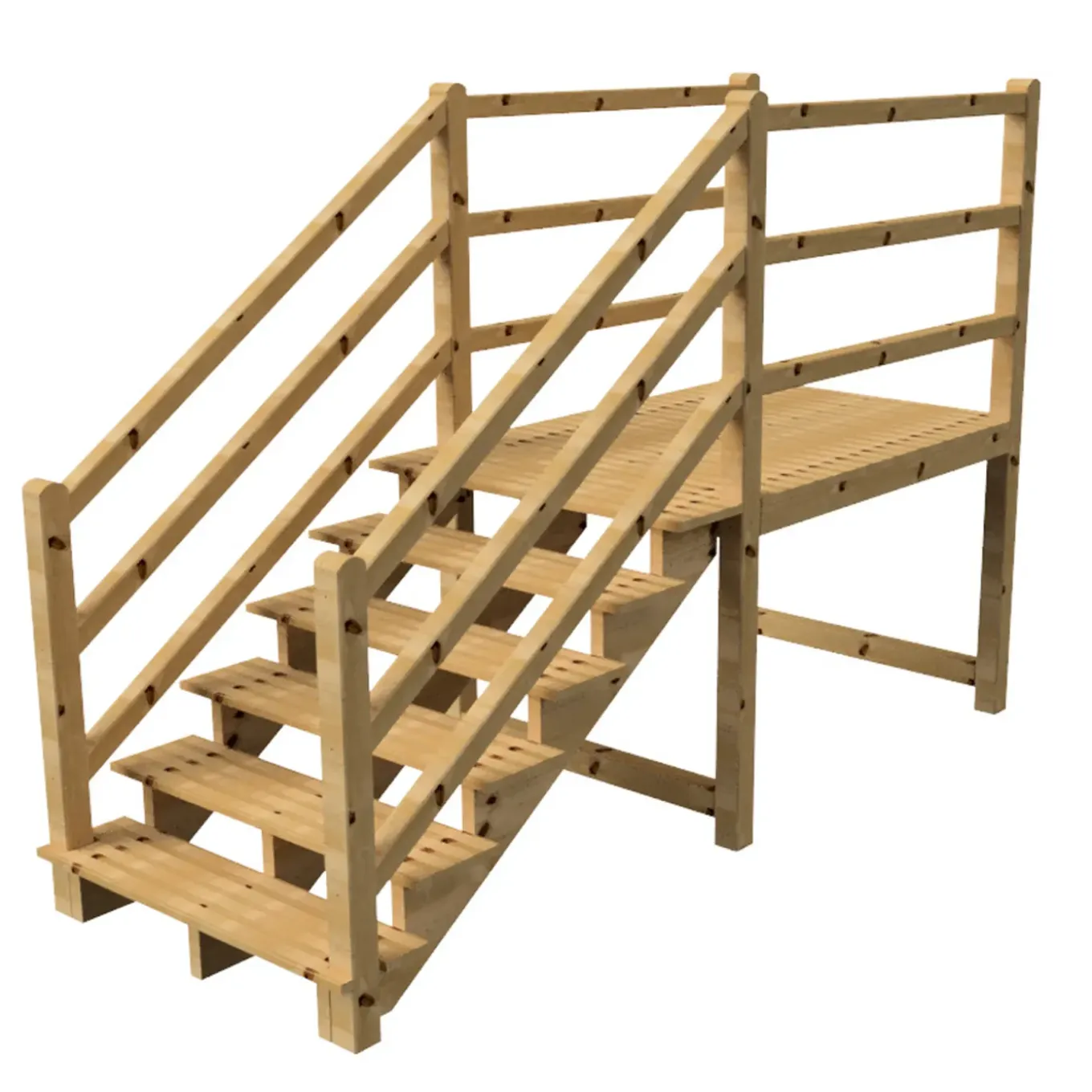 Vinuovo Milano Buitentrap 6 Treden - Bordes L189 X B120 Cm - Leuning L+r