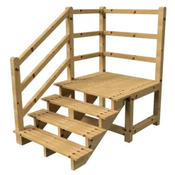 Vinuovo Milano Buitentrap 4 Treden - Bordes L116 X B120 Cm - Leuning L+a