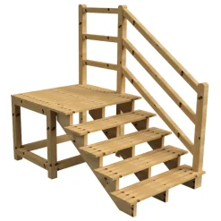 Vinuovo Milano Buitentrap 5 Treden - Bordes L116 X B120 Cm - Leuning R