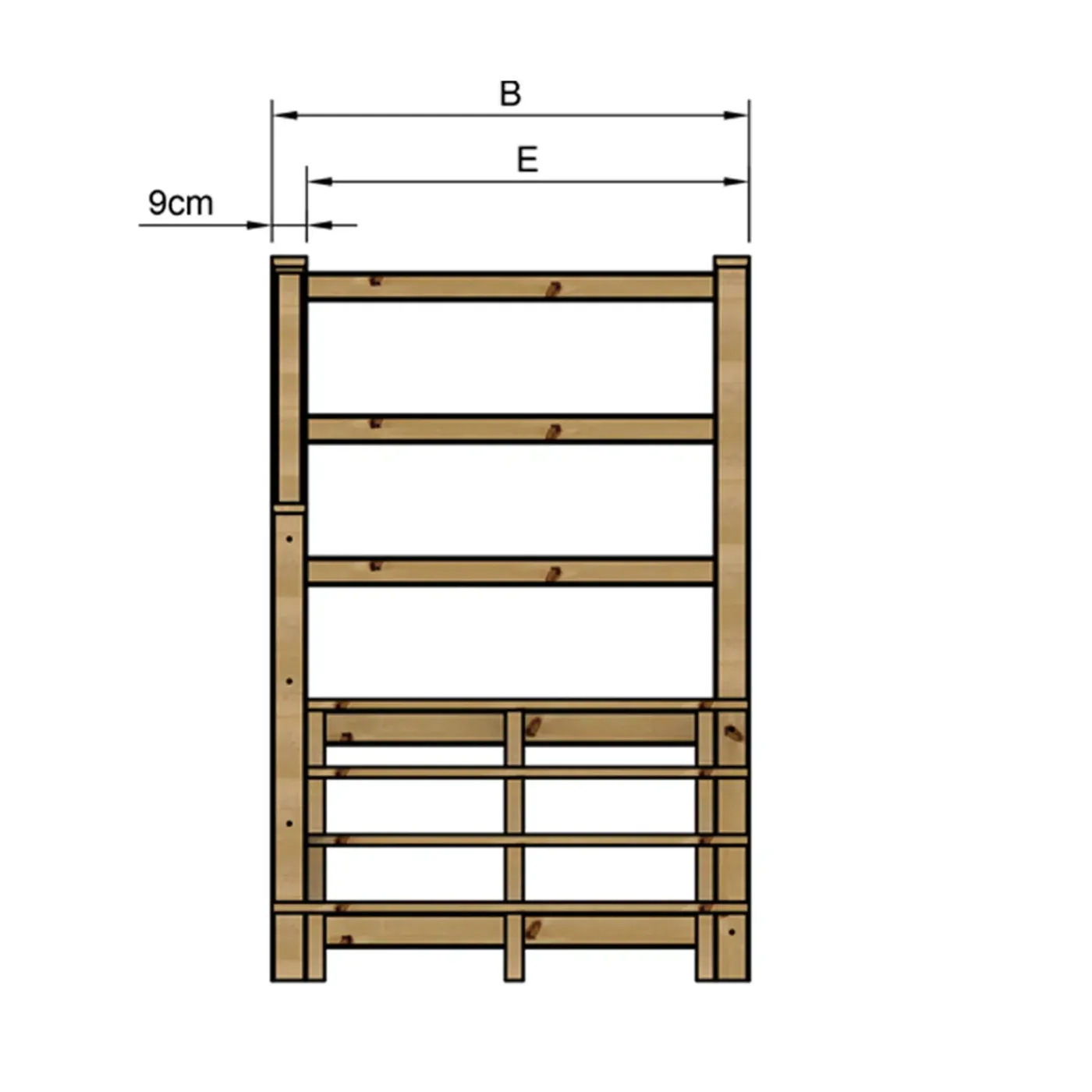 Vinuovo Milano Buitentrap 4 Treden - Bordes L189 X B120 Cm - Leuning L+a