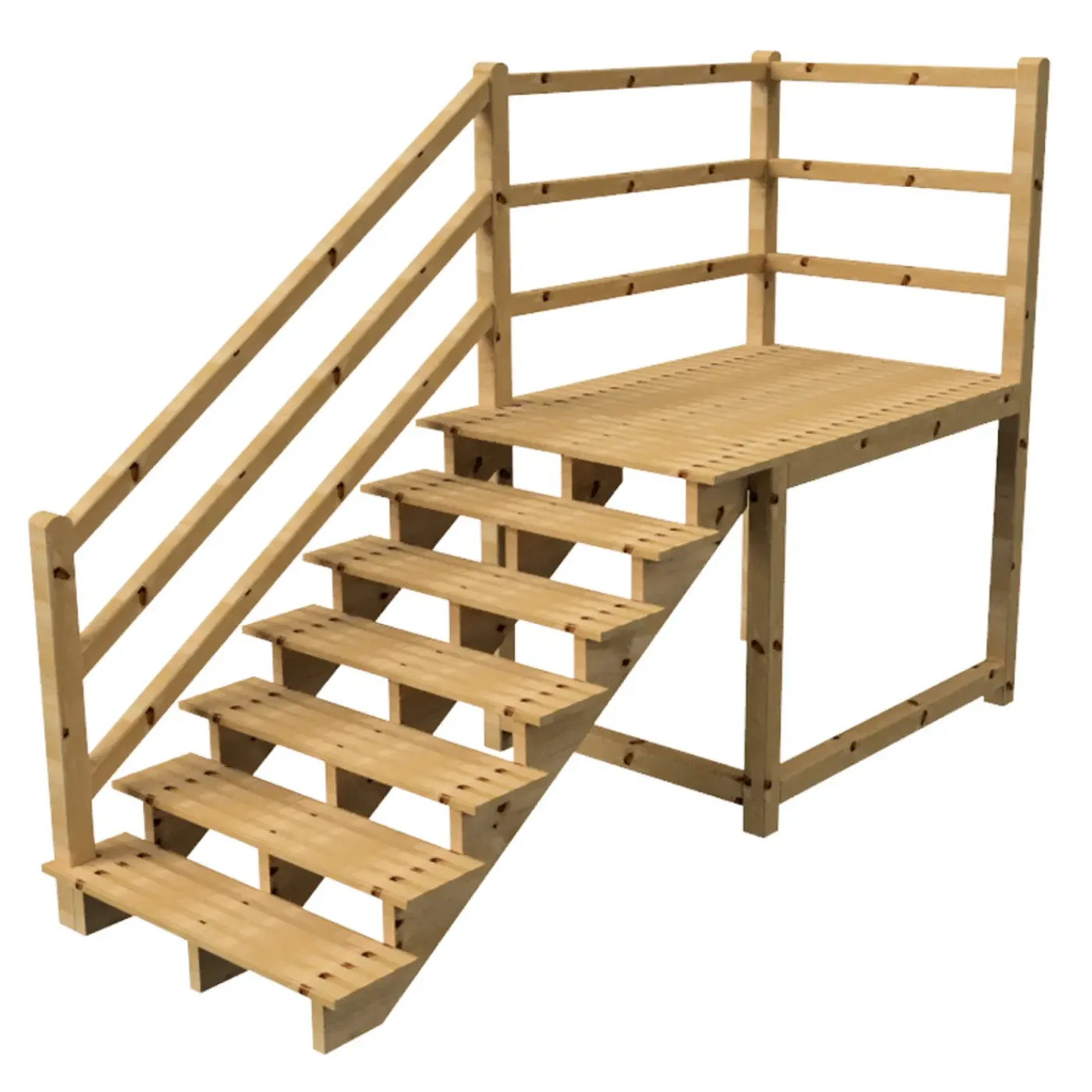 Vinuovo Milano Buitentrap 7 Treden - Bordes L189 X B120 Cm - Leuning L+a