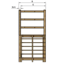 Vinuovo Milano Buitentrap 7 Treden - Bordes L189 X B120 Cm - Leuning L+a