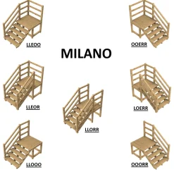 Vinuovo Milano Buitentrap 6 Treden - Bordes L116 X B120 Cm - Leuning L+r