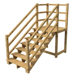 Vinuovo Milano Buitentrap 7 Treden - Bordes L116 X B120 Cm - Leuning L+a