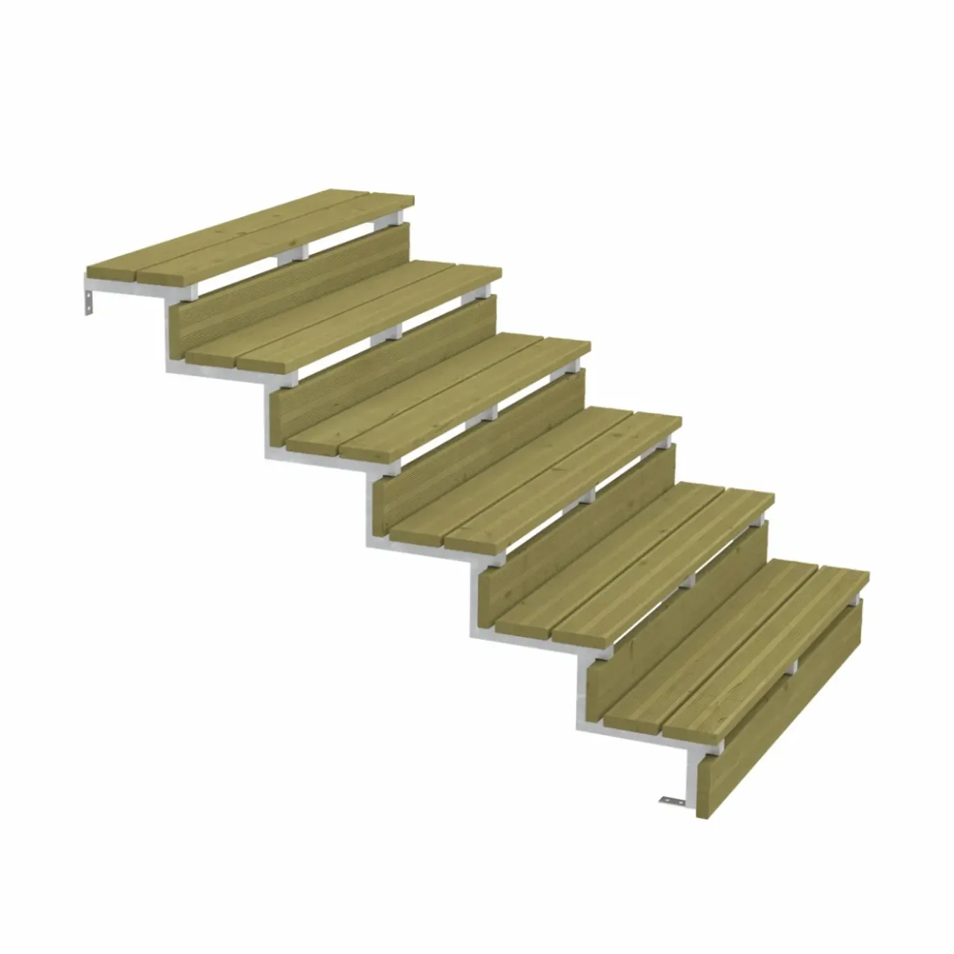 Vinuovo Stalen Trapbalk Buitentrap 6 Treden H102cm - Set Van 2 Stuks