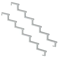 Vinuovo Stalen Trapbalk Buitentrap 6 Treden H102cm - Set Van 2 Stuks