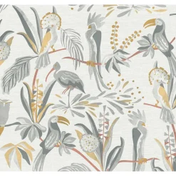 Vinyl behang op vlies bird grijs 388984