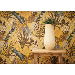 Vinylbehang op vlies Jasmin geel 378601
