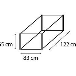 Vitavia onderbouw voor verhoogde broeikas Gaia Jumbo geanodiseerd aluminium 83x122x65cm