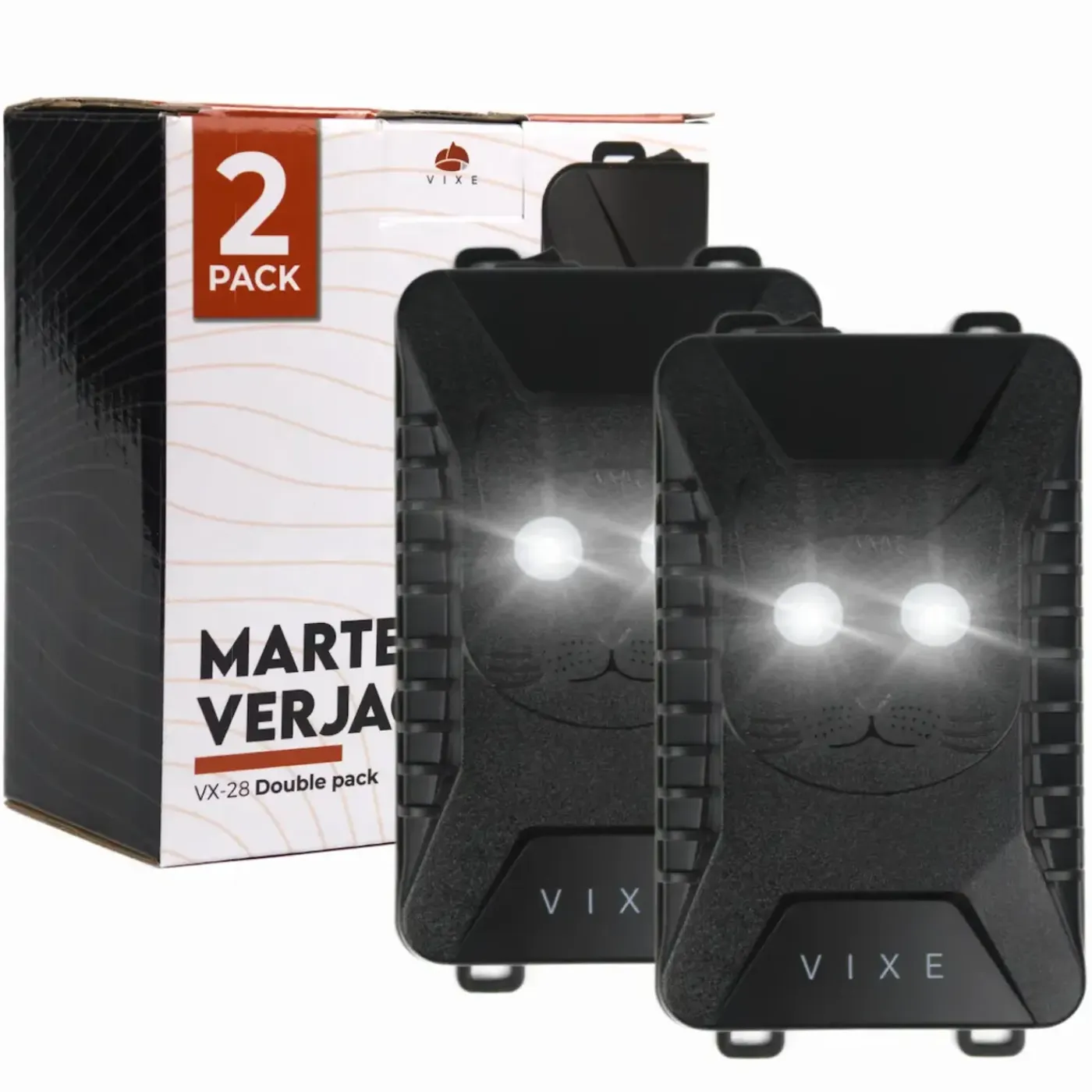 VIXE Marterverjager - Muizenverjager - Ongedierte Verjager - Ultrasone Verjager - 2 Stuks