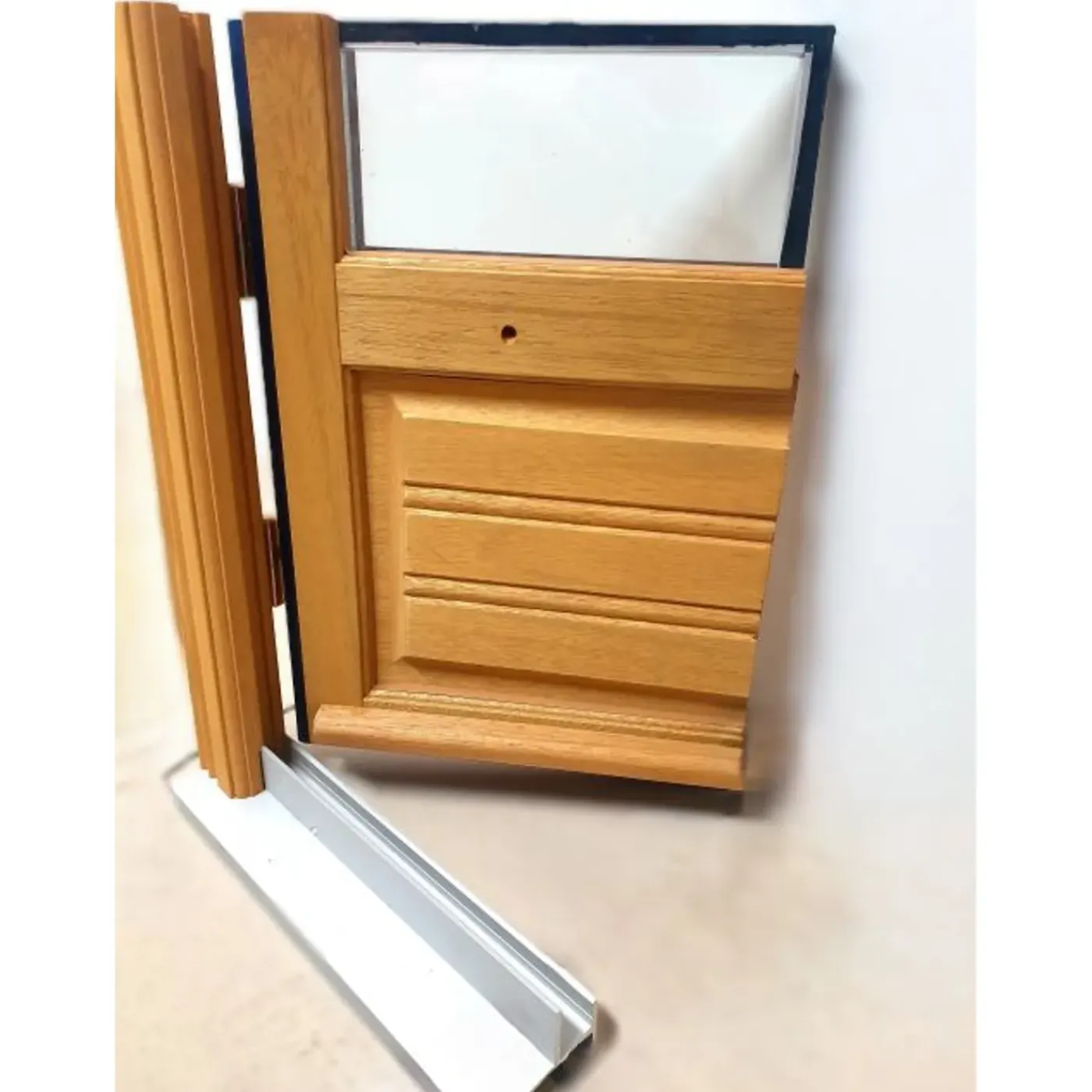 GD Menuiseries 2-vleugelige Houten Raamdeur H 215 X L100 Tafelribben