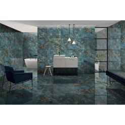 Vloertegel Lemurian Blue - Marmerlook - Blauw - 60x120cm - 1,44m²