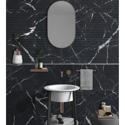 Vloertegel Verona - Marmerlook - Zwart - 31x62cm - 1m²