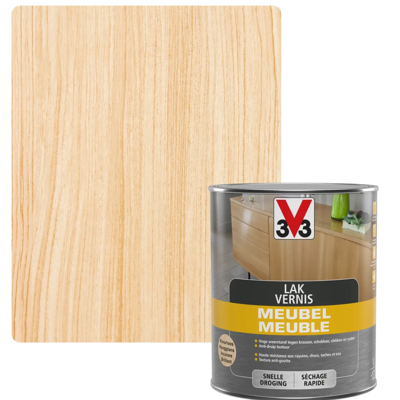 V33 meubellak transparant hoogglans 1L