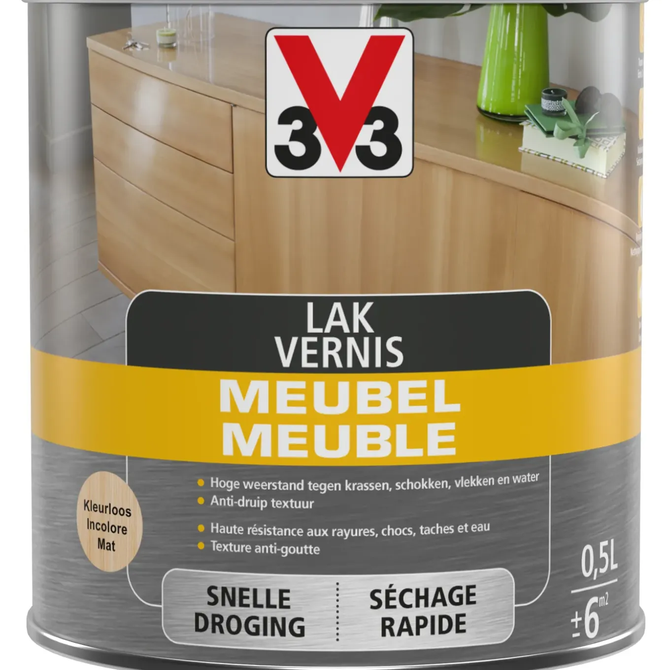 V33 meubellak transparant mat 500ml