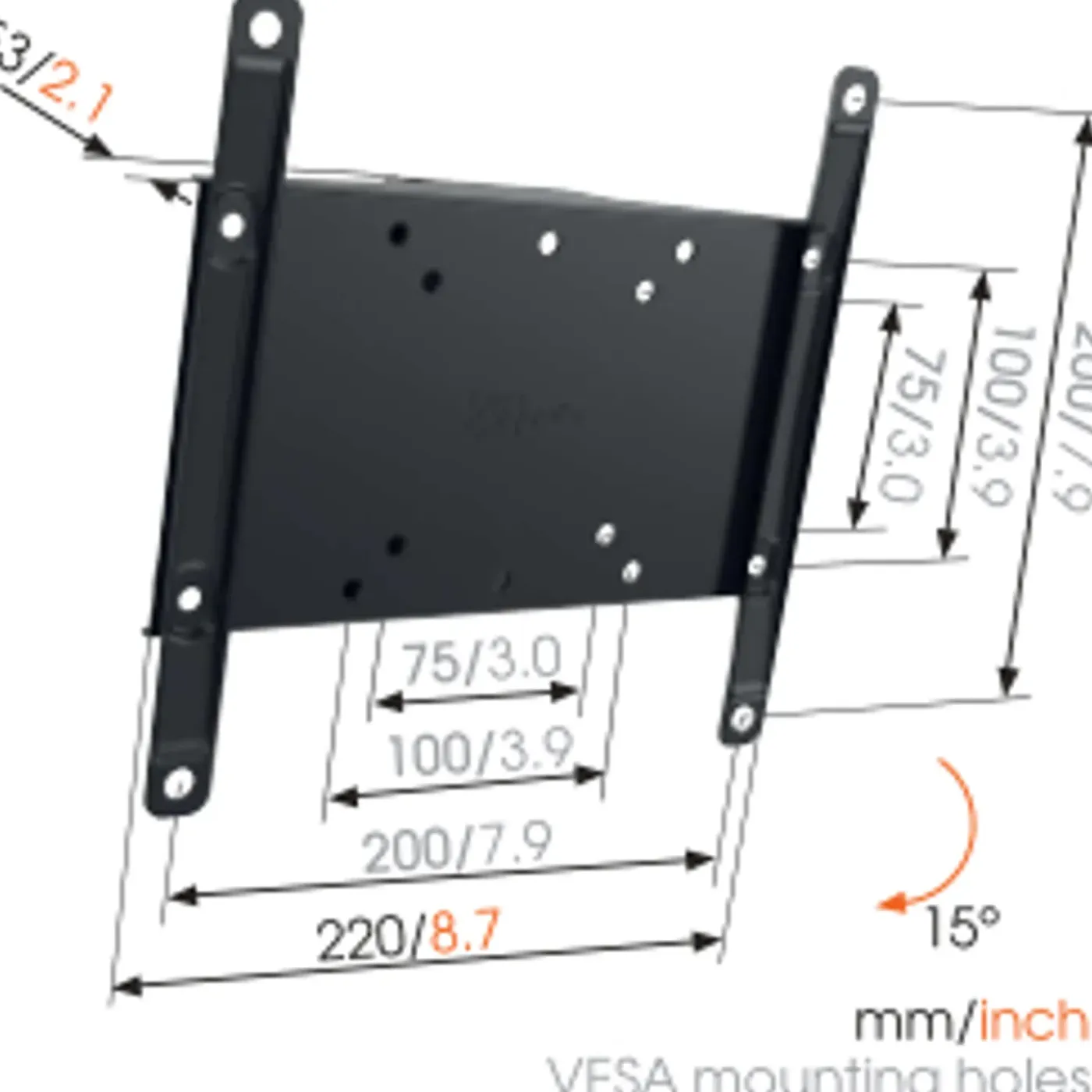 Vogel's wand TV steun zwenkbaar MA 2010 zwart metaal 19 tot 40"