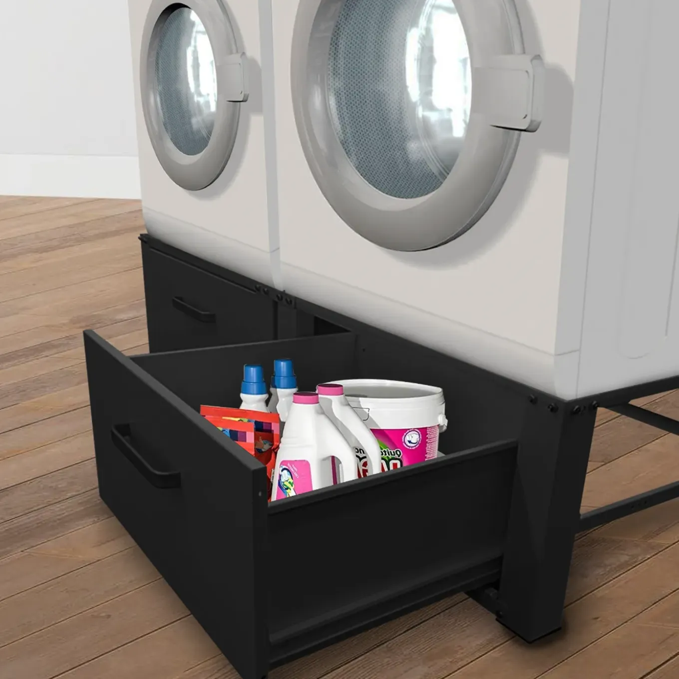 Vonia Wasmachine en Droger verhoger - Dubbel - Zwart