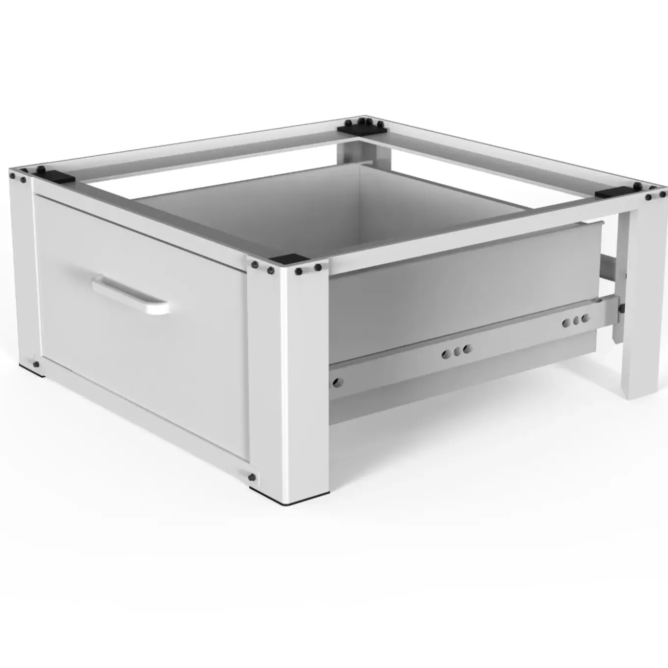 Vonia Wasmachine Verhoger - Wasmachine Verhoger met lade - Wasmachine Sokkel - 63x54x31 - Wit
