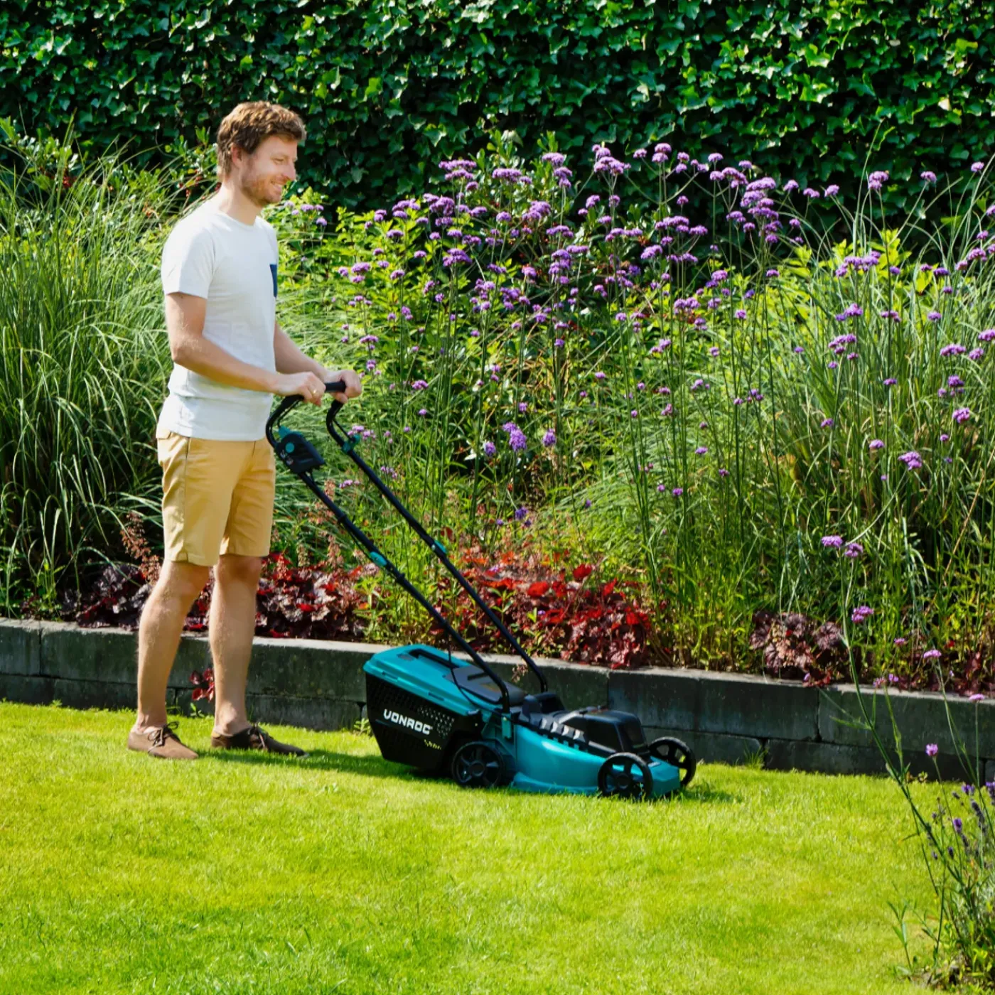 VONROC Accu Grasmaaier 40v – Brushless – 33cm – Centrale Hoogteverstelling – Excl. Accu En Snellader