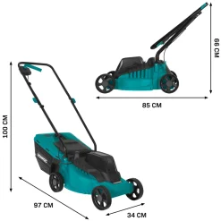 Vonroc Accu Grasmaaier 20v – 32 Cm Maaibreedte - Incl. 30l Opvangbak - Incl. 2x 2.0ah Accu En Lader
