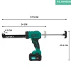 Vonroc Accu Kitspuit 20v - Duwkracht 1.18kn/120kg - Anti-drip Systeem - Variabele Snelheidsregeling