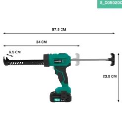 VONROC Accu Kitspuit 20v - Duwkracht 1.18kn/120kg - Anti-drip Systeem - Variabele Snelheidsregeling