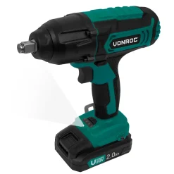 VONROC Accu Slagmoersleutel 20v – 4 Standen: 100/200/300/400nm - Incl. 4 Moerdoppen – Geschikt Voor