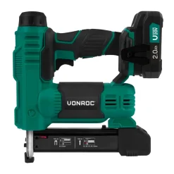 VONROC Accu Tacker 20v – 2.0ah - Incl. Spijkers En Nieten | Incl. 2 Accu’s En Snellader