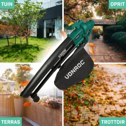 VONROC Bladblazer 3300w - 3-in-1- Blazen - Zuigen - Versnipperen - 270km/h - 40l