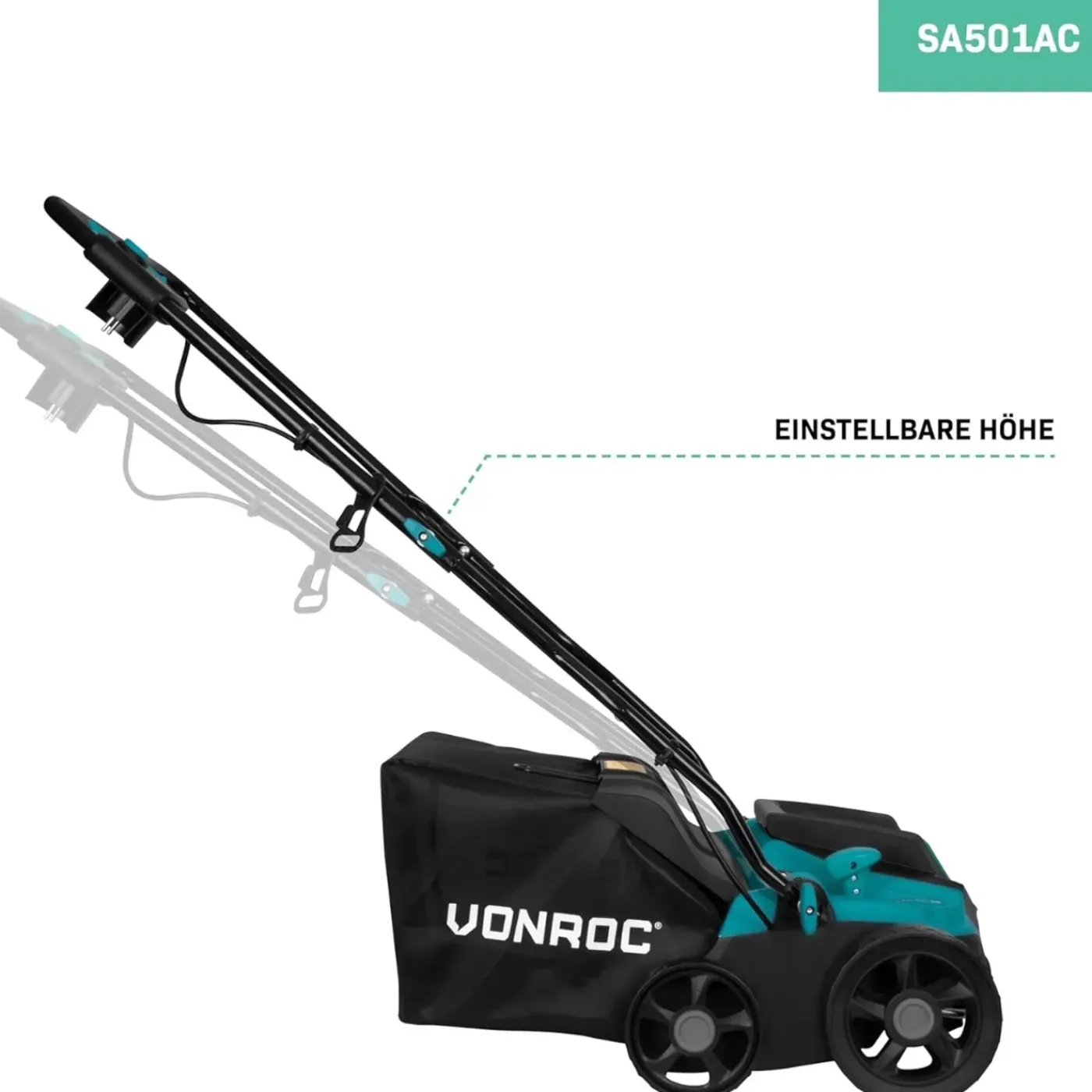 VONROC Elektrische Verticuteermachine / Gazonbeluchter 1300w - 32 Cm | Incl. 35l Opvangbak