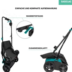 VONROC Elektrische Verticuteermachine / Gazonbeluchter 1300w - 32 Cm | Incl. 35l Opvangbak