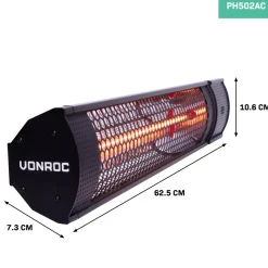 Vonroc Heater Marsili 2000w – Met Afstandsbediening - Zwart