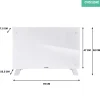 Vonroc Luxe Elektrische Kachel – Convector - Glazen Paneel – 2000w - Wit | Wifi