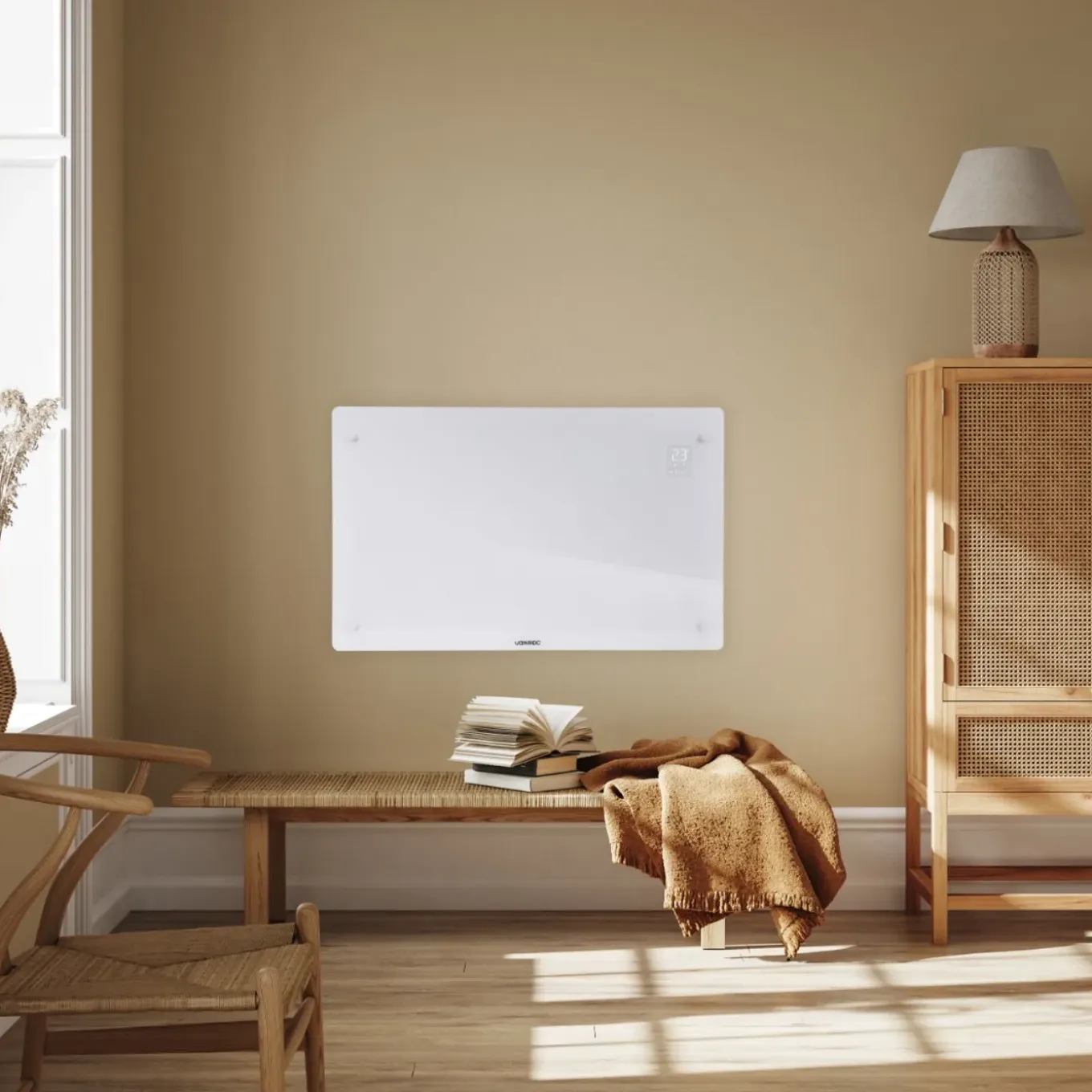 Vonroc Luxe Elektrische Kachel – Convector - Glazen Paneel – 2000w - Wit | Wifi