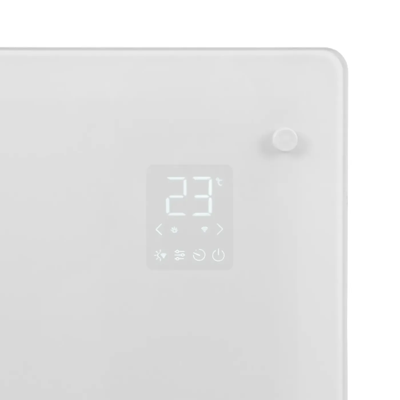 VONROC Luxe Elektrische Kachel – Convector - Glazen Paneel - 1500w - Wit | Wifi