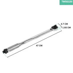 Vonroc Momentsleutel ½” – 470mm – 28-210nm – Incl. 3-delige Doppenset, Verlengstuk En Verloopstuk/ad