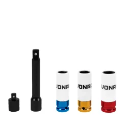 Vonroc Momentsleutel ½” – 470mm – 28-210nm – Incl. 3-delige Doppenset, Verlengstuk En Verloopstuk/ad