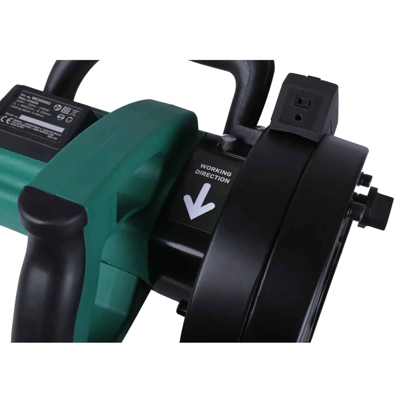 VONROC Muurfrees | Sleuvenfrees +laser – 1700w – 150mm – Incl. 6 Diamantschijven, Stofzuig Adapter