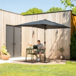Vonroc Premium Parasol Rapallo 200x300cm – Duurzame Parasol - Combi Set Incl. Parasolvoet Van 20 Kg
