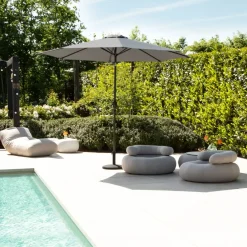 Vonroc Premium Stokparasol Recanati Diam.300cm – Incl. Beschermhoes - Kantelbaar – Uv Werend - Grijs