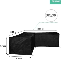VONROC Premium Tuinbank Beschermhoes – L-vorm - 215/85 X 215/85 X 70cm