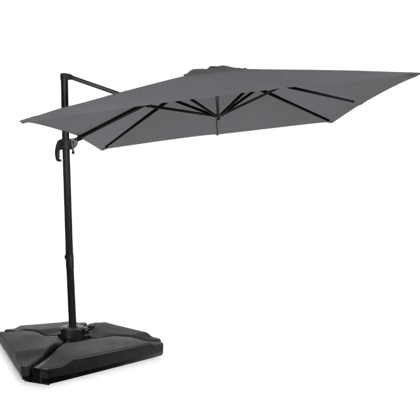 Vonroc Premium Zweefparasol Pisogne 300x300cm – Incl. Vulbare Tegels, Kruisvoet & Beschermhoes
