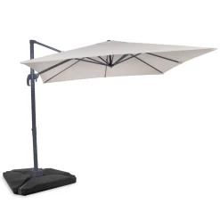 Vonroc Premium Zweefparasol Pisogne 300x300cm – Incl. Vulbare Tegels, Kruisvoet & Beschermhoes – Vie