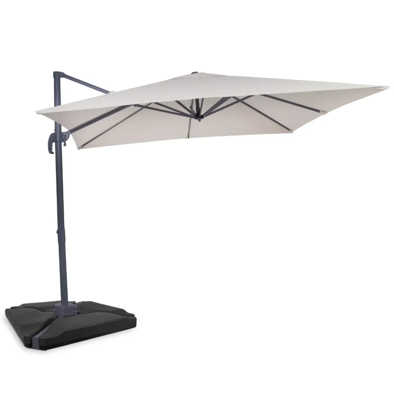 Vonroc Premium Zweefparasol Pisogne 300x300cm – Incl. Vulbare Tegels, Kruisvoet & Beschermhoes – Vie
